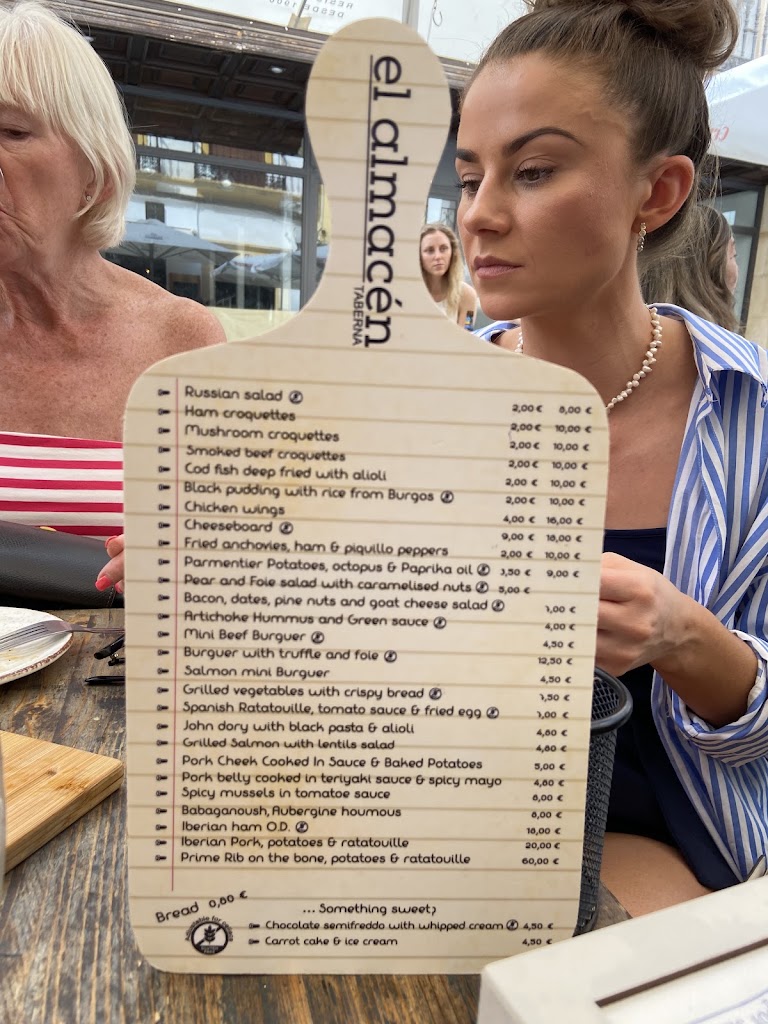 Taberna El Almacen — Carta