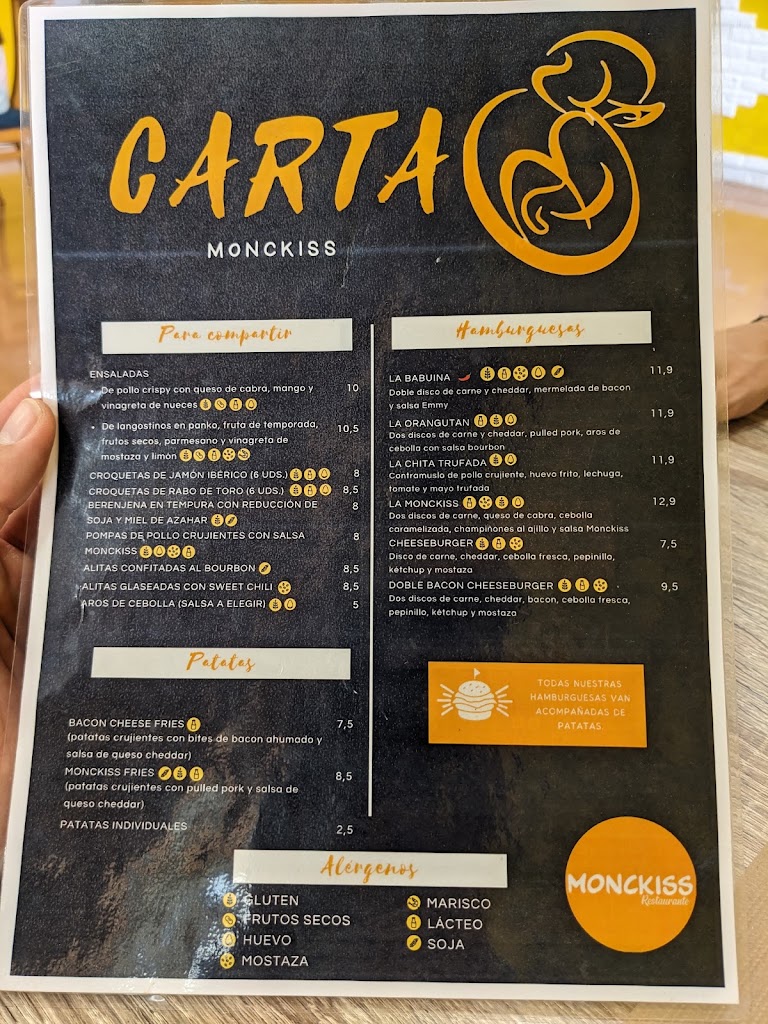 Restaurante Monckiss — Carta