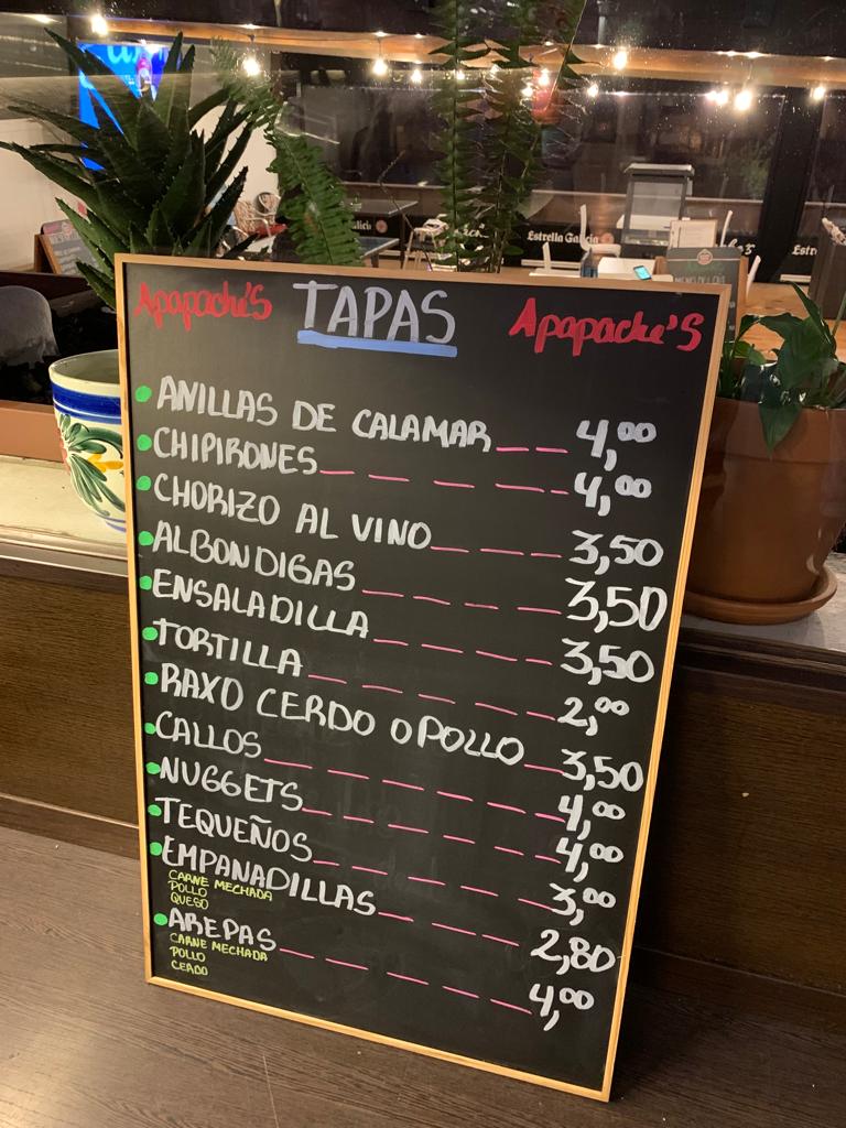 Apapache's Bar Tapas & Raciones — Carta