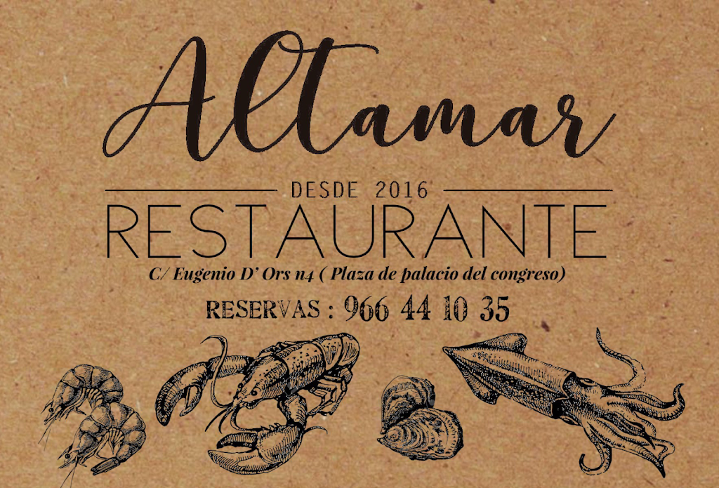 Altamar Restaurante — Carta