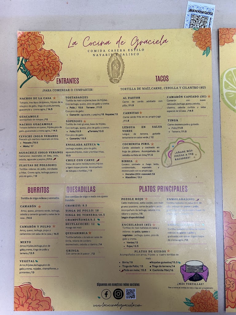 Restaurante La cocina de Graciela — Carta
