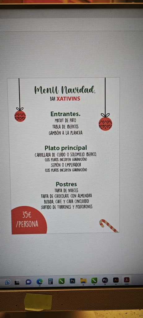 Bar Els Xativins — Carta