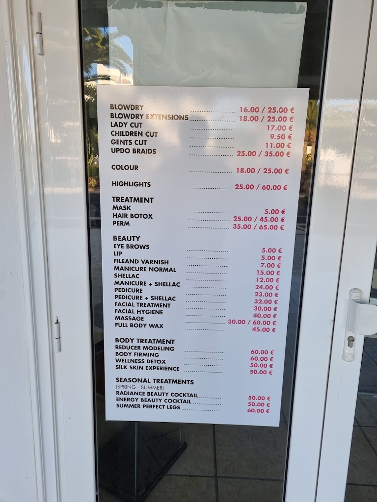 Peluqueria Costa Teguise — Carta