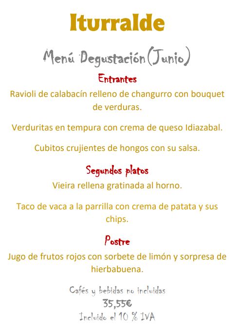 Restaurante Iturralde Jatetxea — Carta