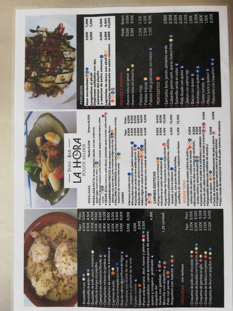 Tapas Bar La Hora — Carta