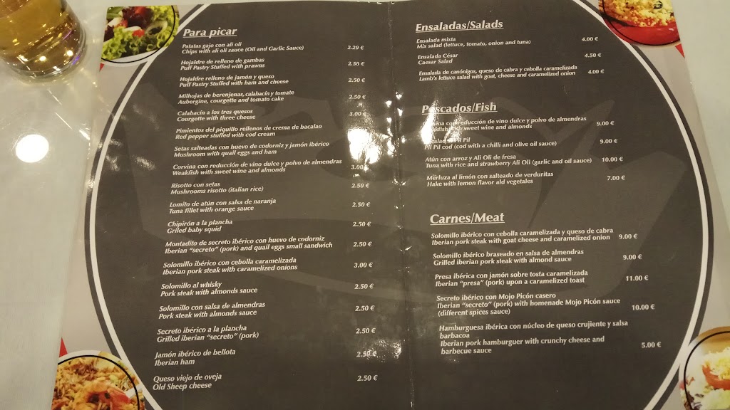 Rey .Tapas cafeteria catering — Carta