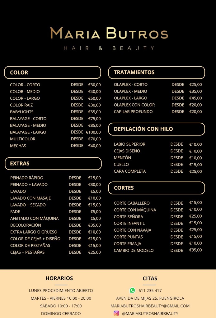 Maria Butros Hair & Beauty — Carta