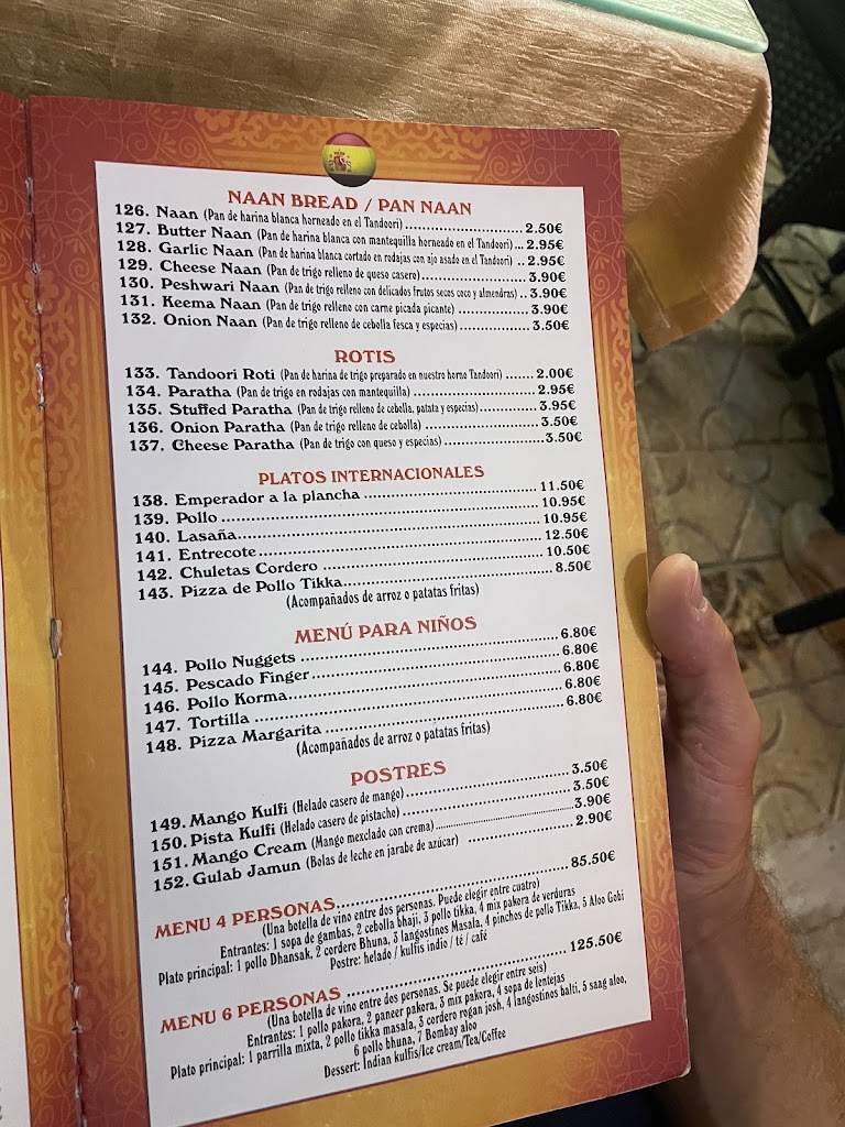 INDIAN CURRY ORIGINAL INDIAN RESTAURANT BAR — Carta