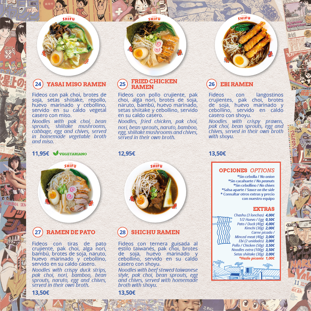 Ramen Shifu - Alzira — Carta