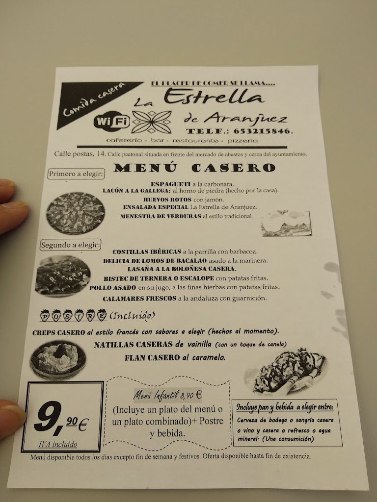 Restaurante La Estrella De Aranjuez — Carta