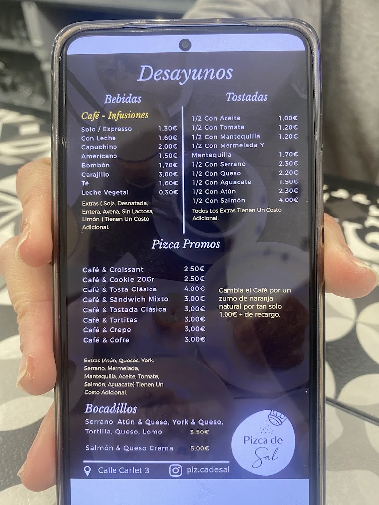 Cafeteria y delicias G&G — Carta
