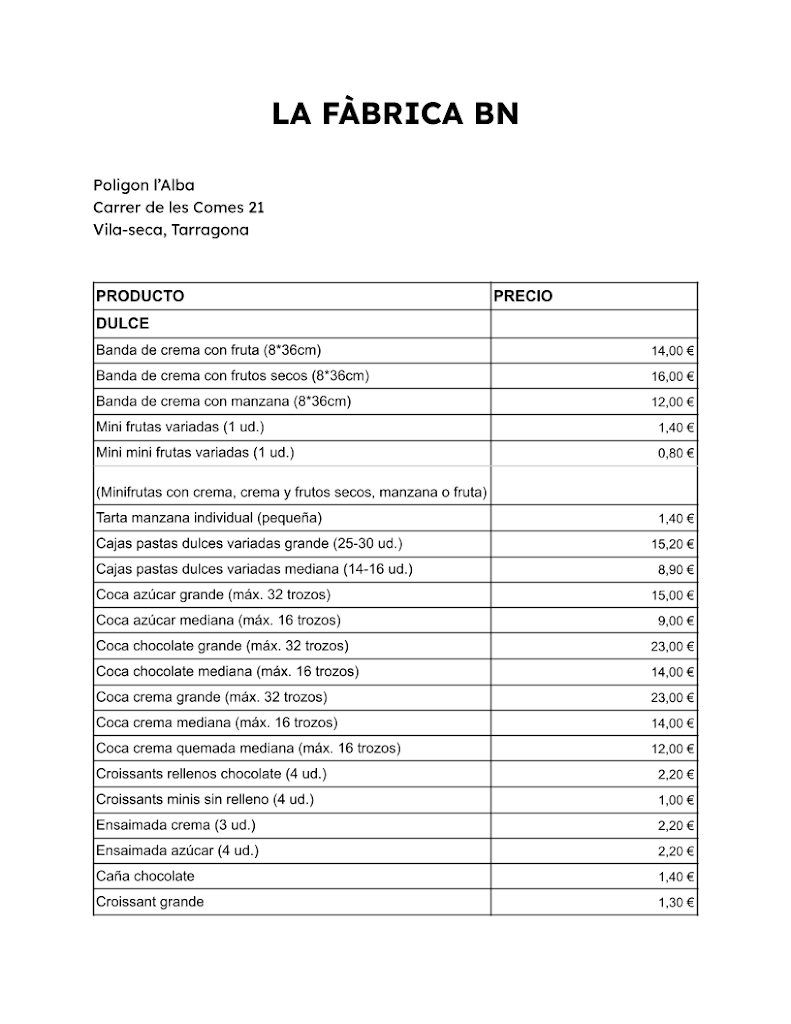 La fabrica BN — Carta