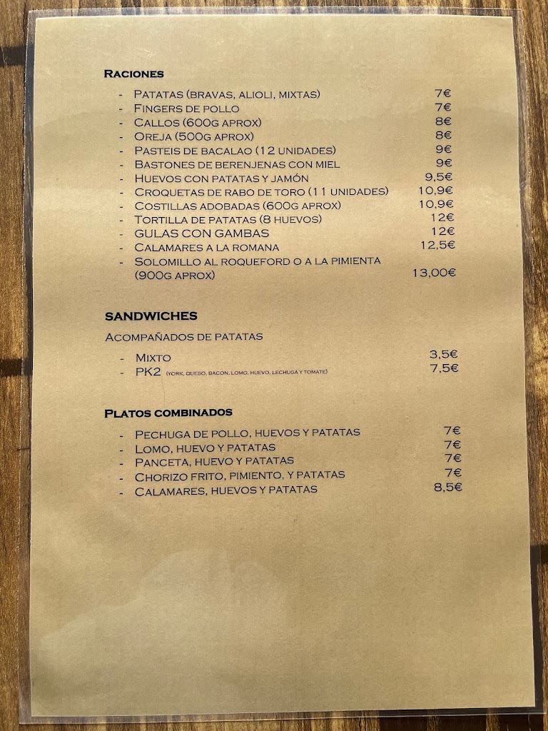 PK2 valdemoro — Carta
