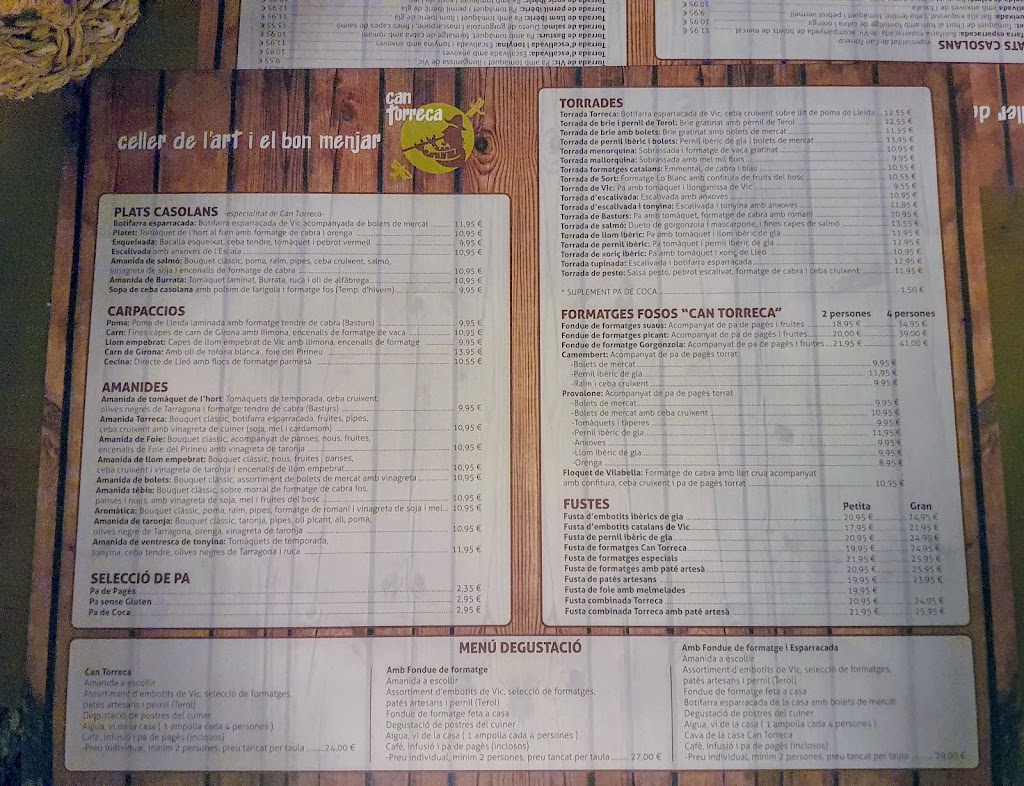 Can Torreca — Carta