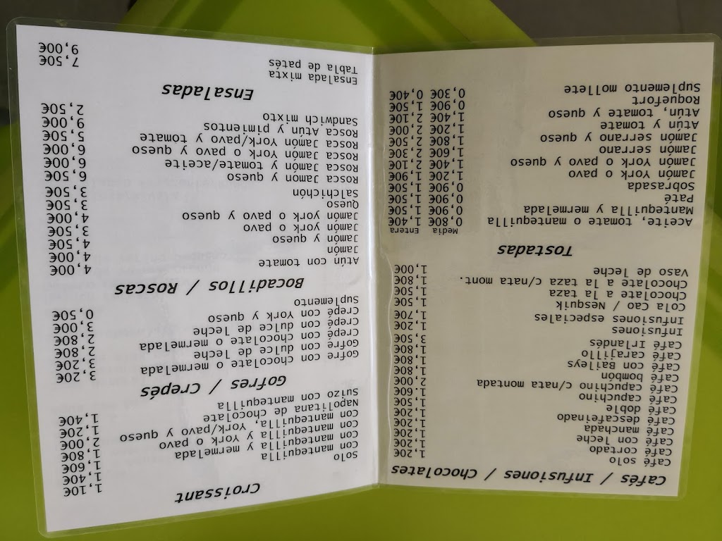 Cafeteria Tercer Tiempo — Carta