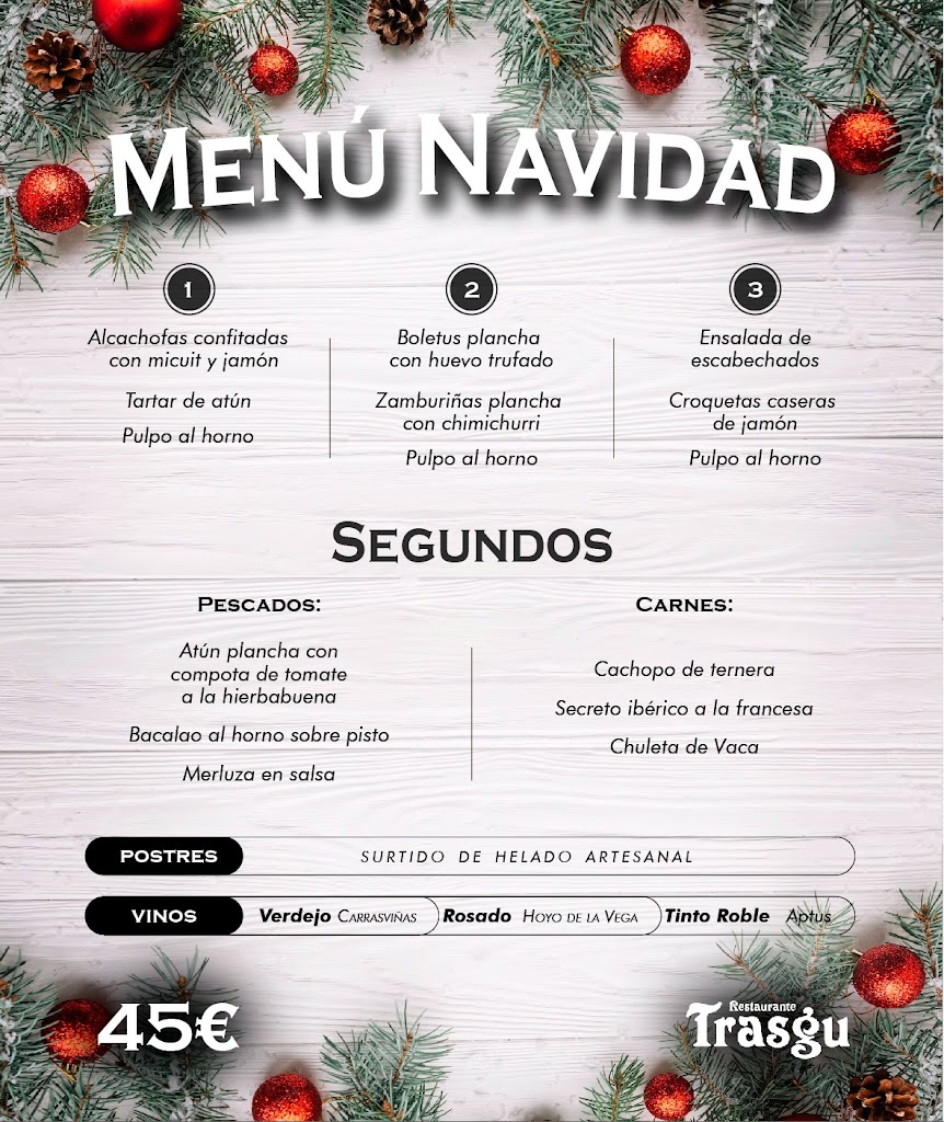 Restaurante Trasgu — Carta