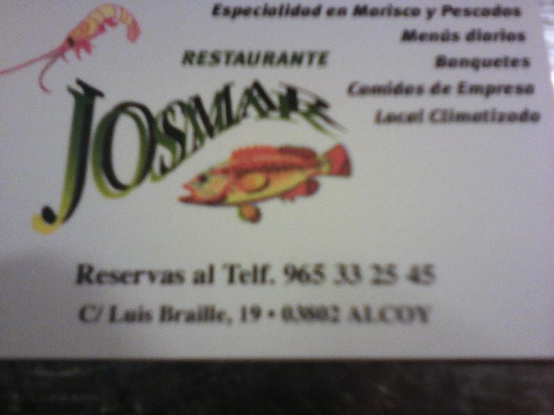 Restaurante Josmar — Carta