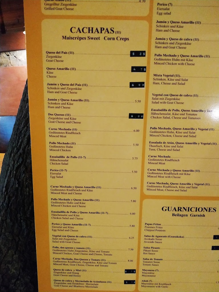 El Jable Restaurante - Areperia artesanal — Carta