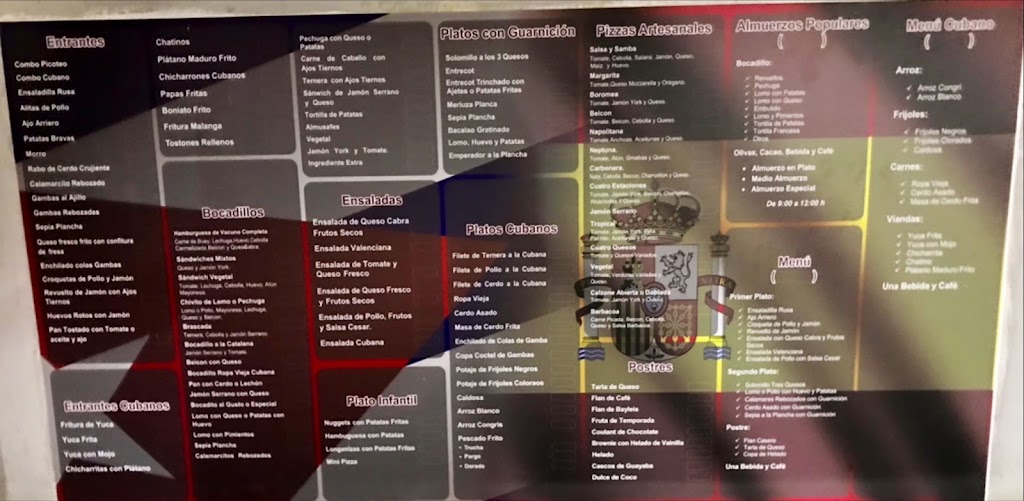 Restaurante cubano Salsa y Samba — Carta