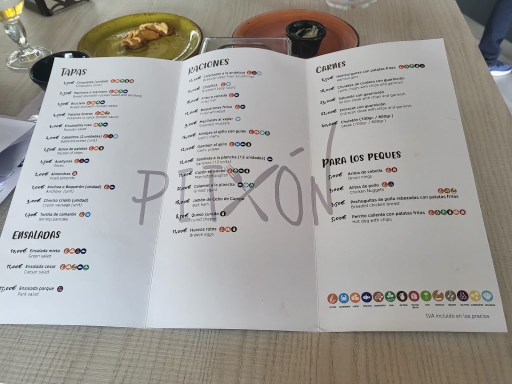 PITXON Restaurante Bar — Carta