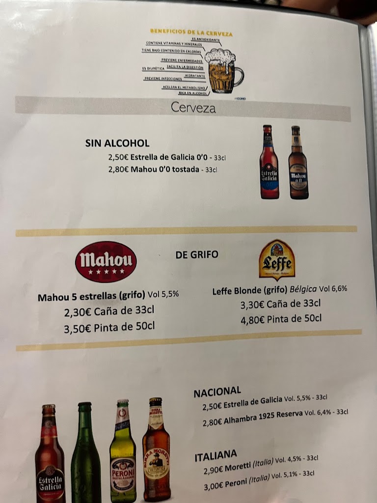 Restaurante La Bella Torino — Carta