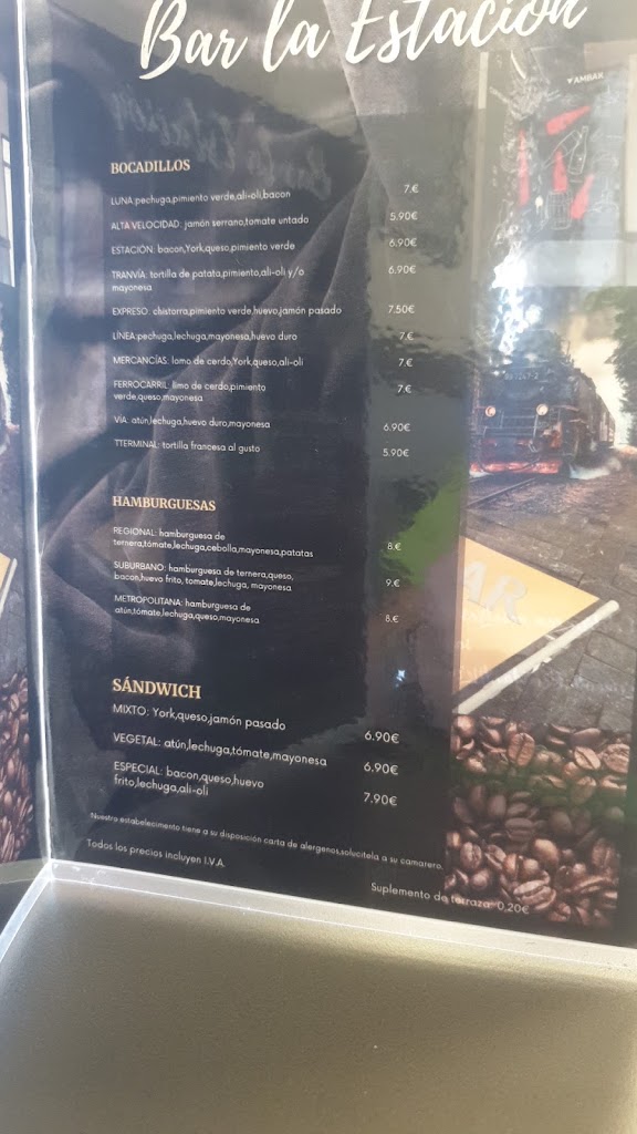 Bar la Estacion Tudela Navarra — Carta