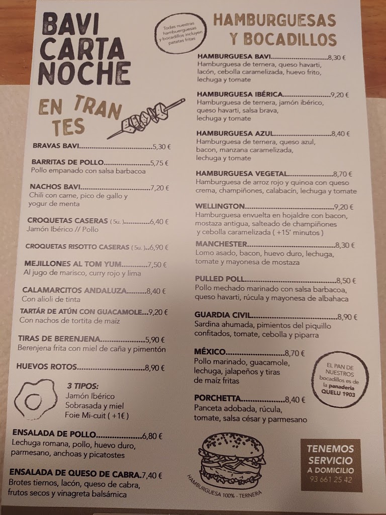 Bavi Bistro — Carta