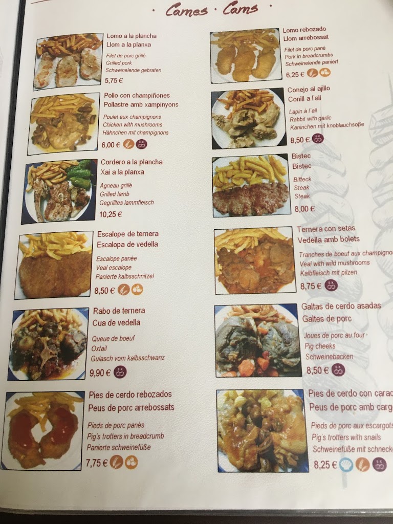 Restaurant Bar Extremeno — Carta