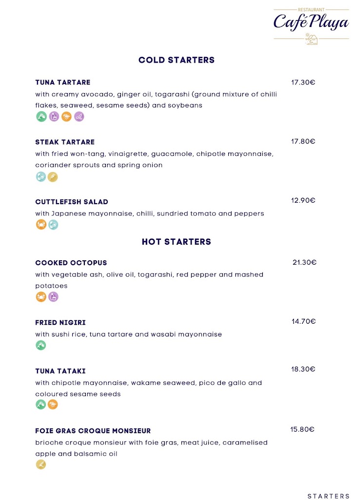 La Rambla PLAYA Restaurante — Carta