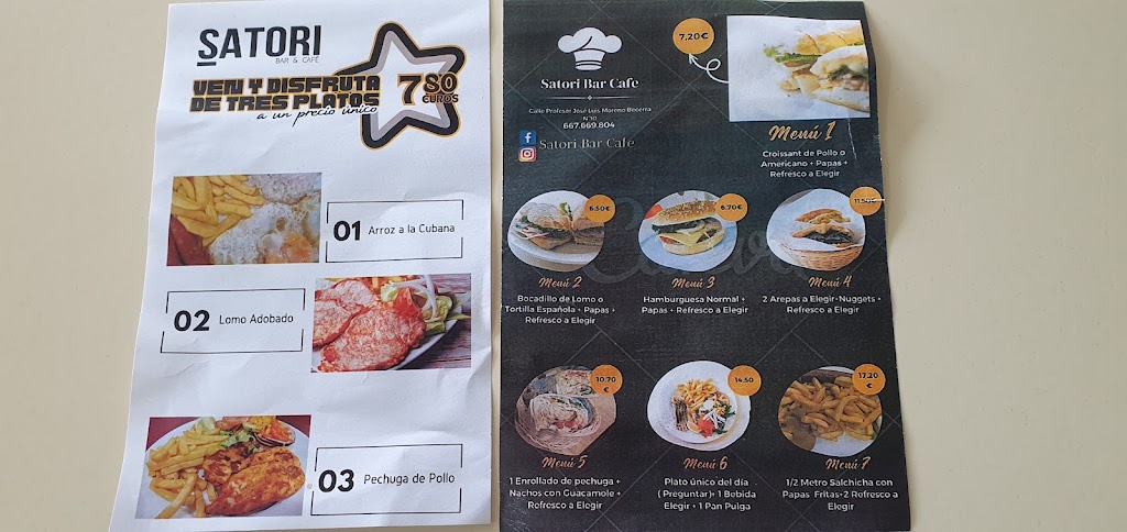 Satori Bar Cafeteria — Carta