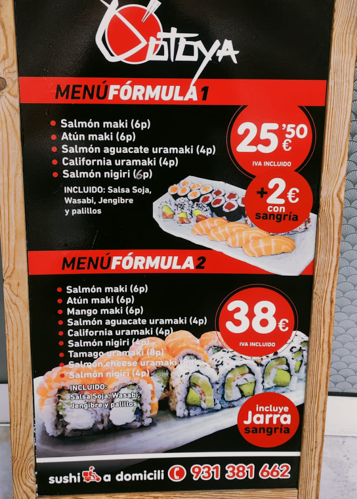 Ootoya Sushi Cerdanyola — Carta