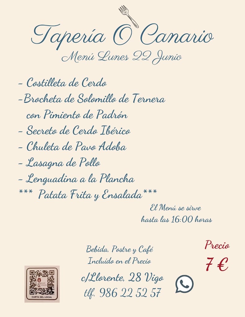 TAPERIA O CANARIO — Carta