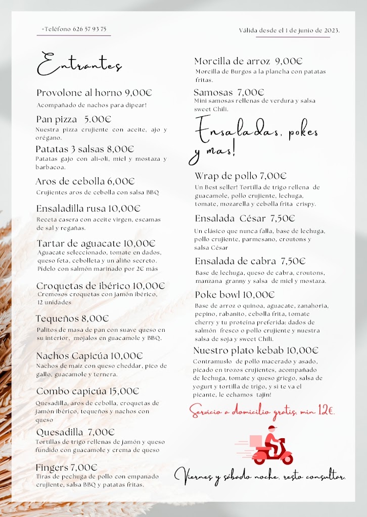 Capicua El Escorial — Carta