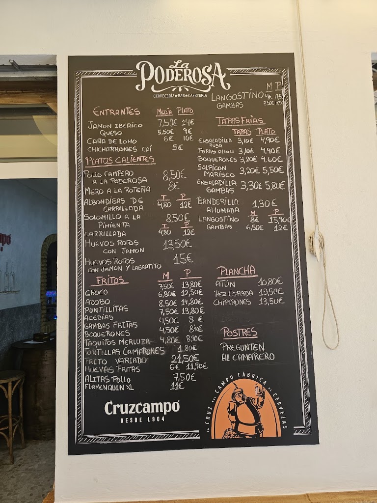 Cerveceria La Poderosa — Carta