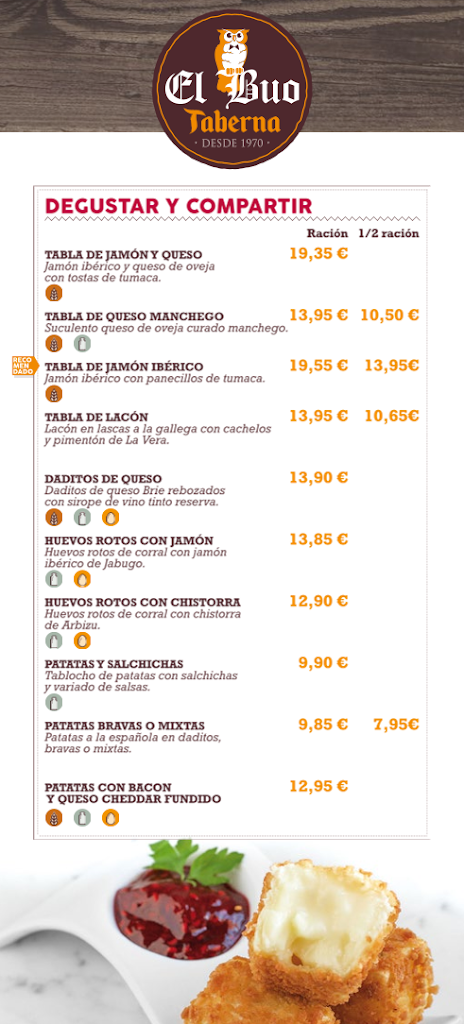 El Buo Taberna Terraza Valdemoro — Carta