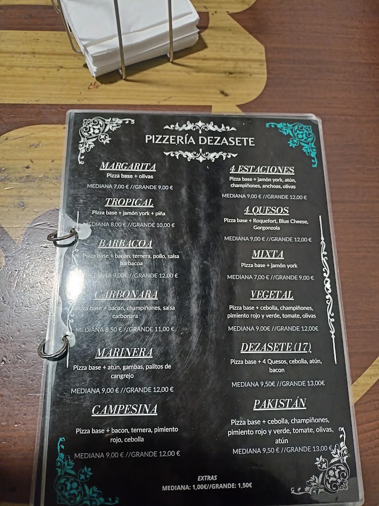 PIZZERIA 17 — Carta