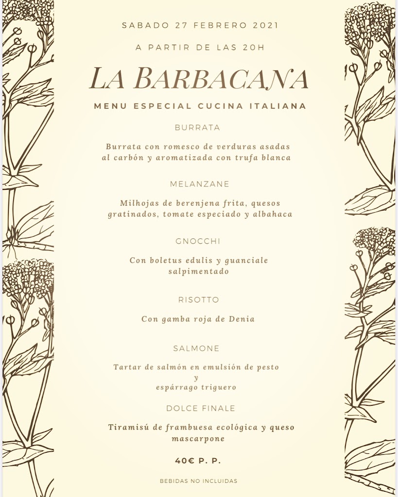 La Barbacana — Carta