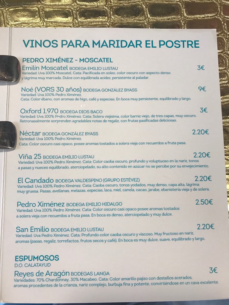 Restaurante A Mar — Carta