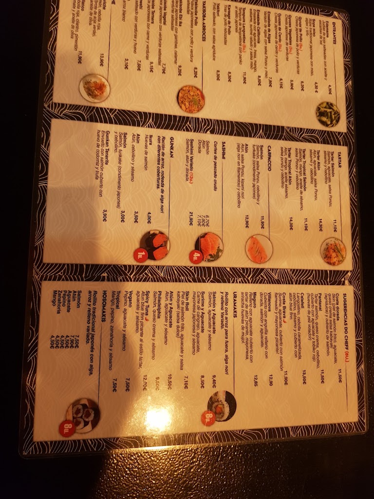 Haru sushi — Carta