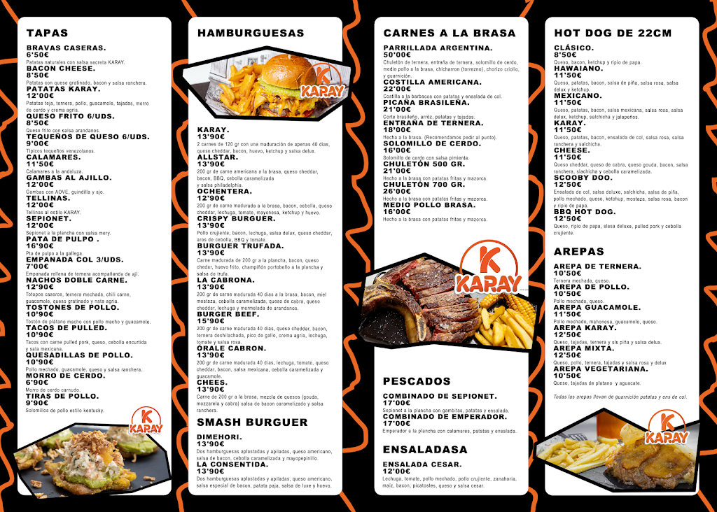 Restaurante Karay — Carta