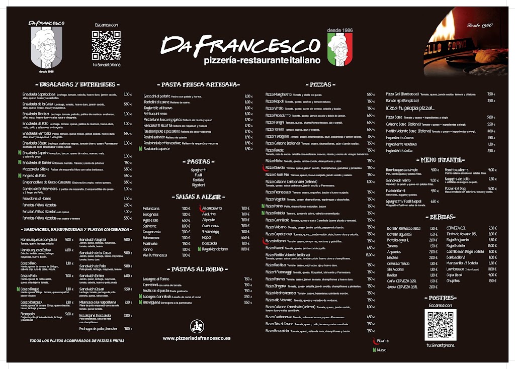 Pizzeria Da Francesco (La Jara) — Carta