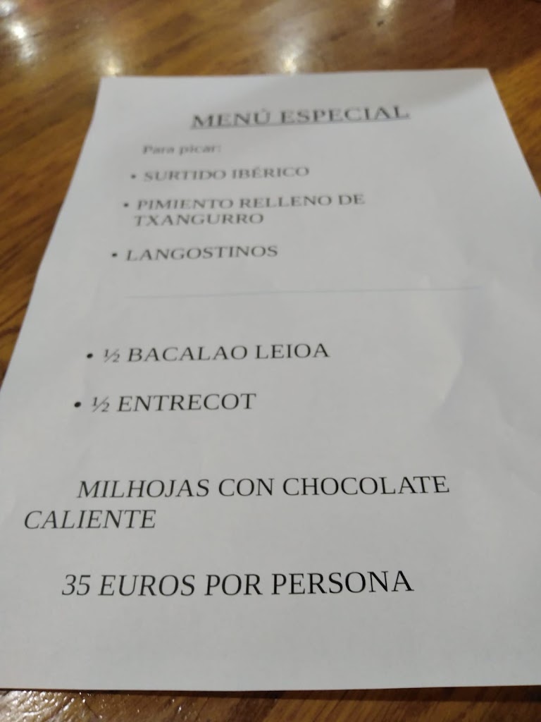 Batzoki Leioa — Carta