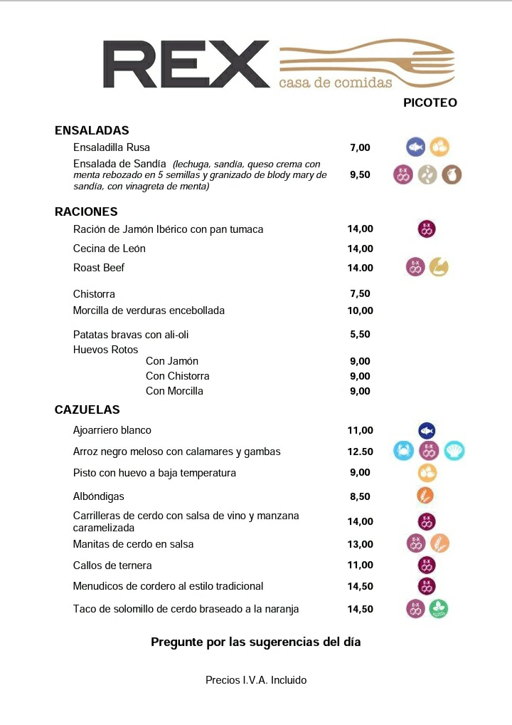 REX Casa de Comidas — Carta