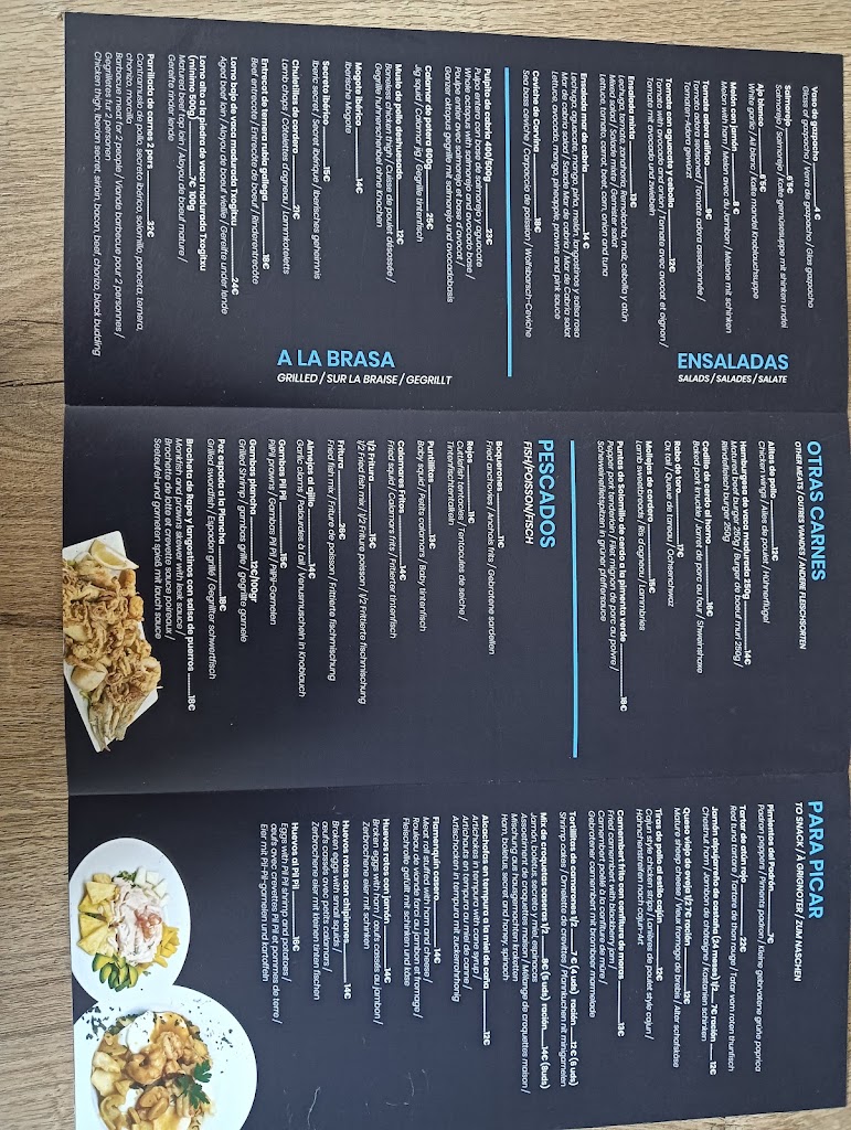 Mar de Cabria Gastrobar — Carta
