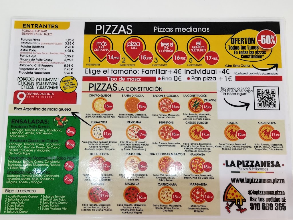 La Pizzanesa Restaurante — Carta