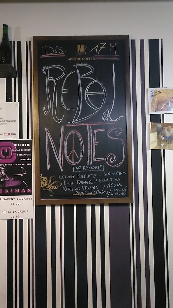 Cafeteria musical La PaRockia — Carta
