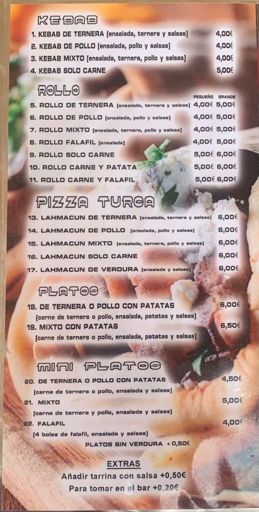 Star Doner Kebab Comida Para Llevar ada — Carta