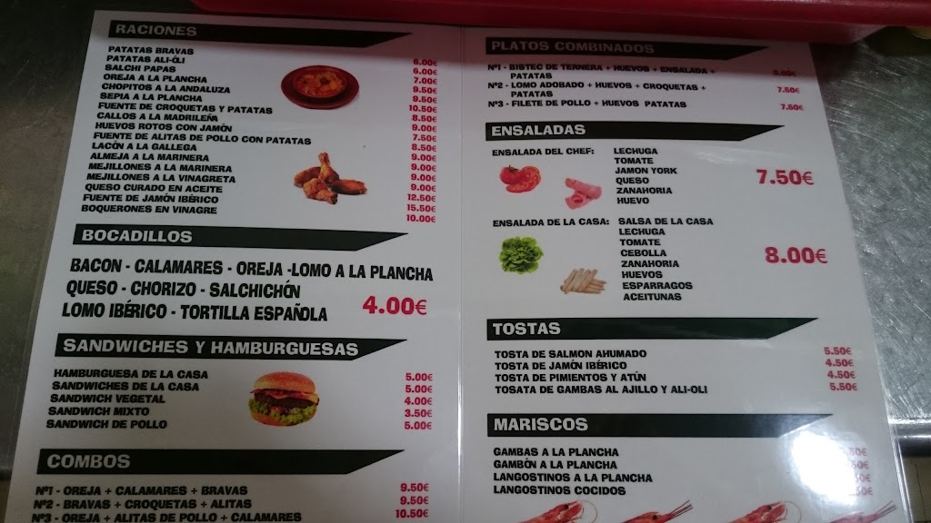 Cafeteria Norte y Sur — Carta
