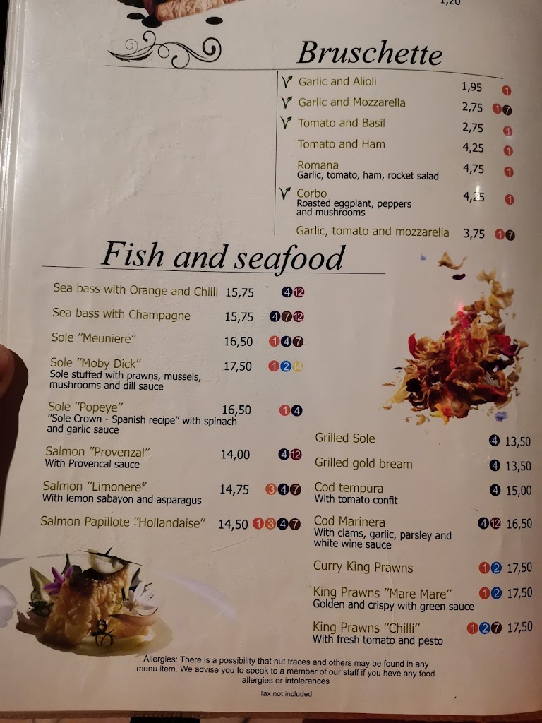 Restaurante La Margarita — Carta
