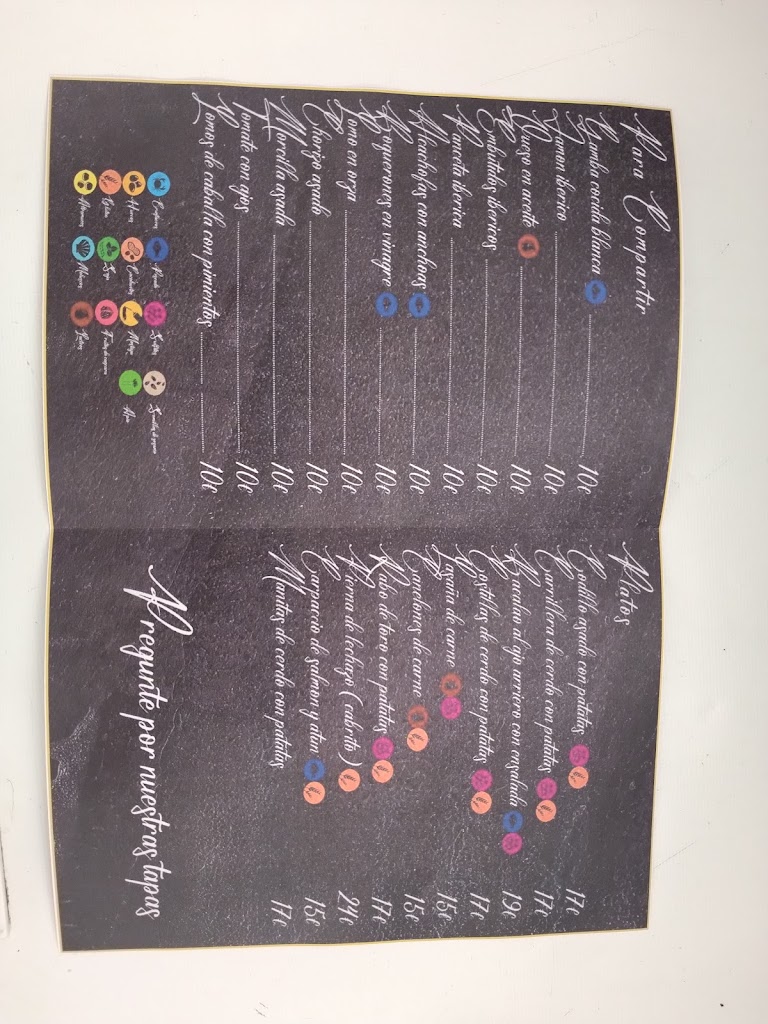 La taberna del mercado — Carta